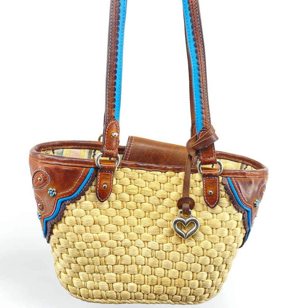 Brighton Braided Woven Wicker Shoulder Bag
